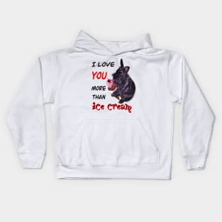 The Best Valentine’s Day Gift ideas 2022, Valentine message with lion head bunny rabbit licking ice cream with Cherry on top. Bunny Rabbits Valentine’s day Kids Hoodie